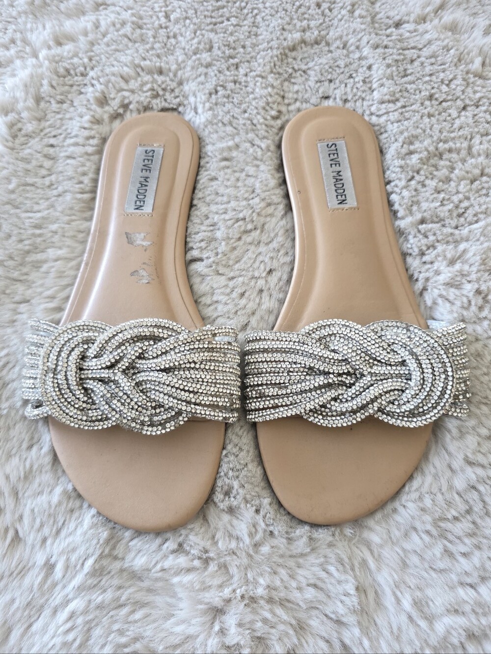 Steve Madden Rhinestone Embellished Slide Sandals